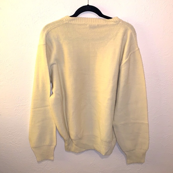Men's Vintage Acrylic Coca Cola Beige Sweater Size L - Picture 2 of 4